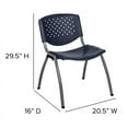 thumbnail image 6 of Flash Furniture HERCULES Series 880 lb. Capacity Navy Plastic Stack Chair with Titanium Gray Powder Coated Frame, 6 of 13