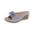 thumbnail image 1 of Good Choice Womens Juliet Faux-Leather Perforated Wedge Sandals, 1 of 3