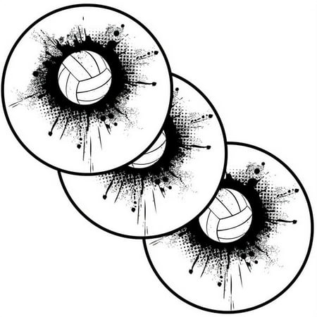 VOLLEYBALL SPLAT DECO FETTI (24 PIECES/PKG) by Partypro