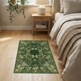thumbnail image 3 of ODIKA 2'x3' Washable Doormat Green Leaves Boho With Festive Holly Wreath Accents Christmas Flowing Dynamic for Entryway, Kitchen, Laundry Room, Non-Slip, Low Pile, 3 of 7