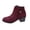 APurple, variant on Womens Ankle Booties Round Toe Chunky Block Heel Side Zip Shoes Faux Suede Fashion Short Boots