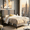 Dark Gray, variant on BSHTI Simple Modern Design FULL Size Platform Bed Frame with Upholstered Headboard and Wood Slats Support for Bedroom
