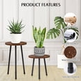 thumbnail image 4 of 2 Pack Indoor Plant Stand, Mid-Century Wooden Style Plant Holder, Indoor Outdoor Flower Stand,Small Round Table, Two Different Sizes(Black), 4 of 7