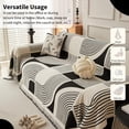 thumbnail image 5 of Boho Chenille Couch Cover with Tassels, Bohemian Sofa Cover for 1 Cushion Couch, Armchair, Chair, 1 Seater (71" x 91", Black), 5 of 12