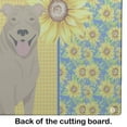 thumbnail image 5 of Summer Sunflowers Fawn Pit Bull Terrier Glass Cutting Board Large 12 in x 15 in, 5 of 5