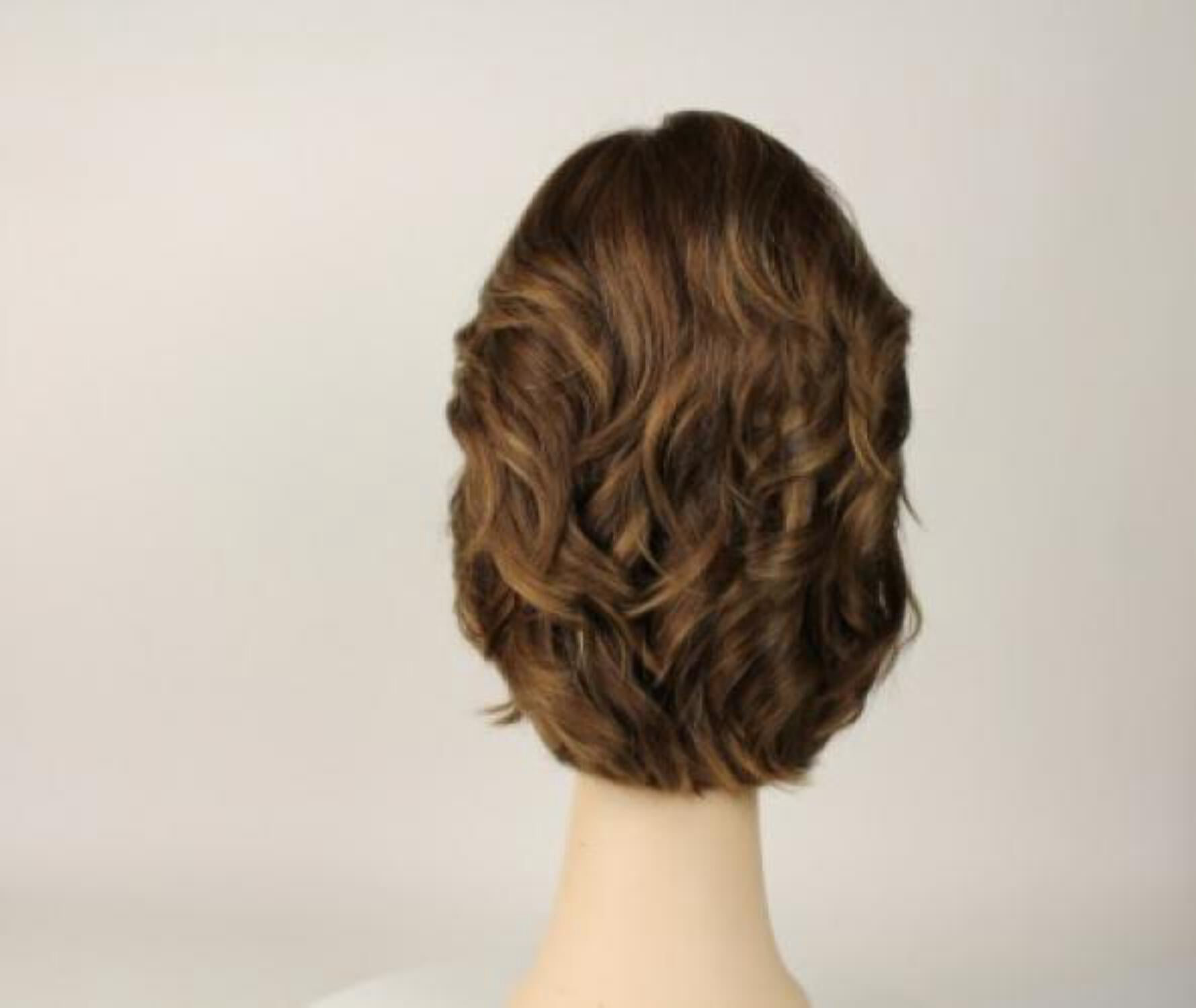 European Human Hair Freeda Wig Regina Light Brown With Warm Blonde Highlights Multi Skin Top Size L