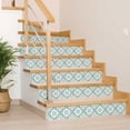 thumbnail image 4 of Mi Alma Turquoise Floral Peel & Stick Tiles - Vinyl Backsplash 8x8, 4 of 11