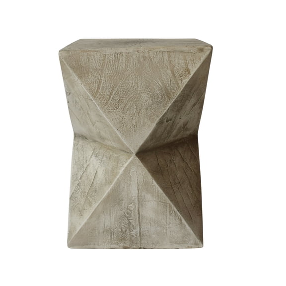 Lux Outdoor Lightweight Concrete Accent Table, Light Gray