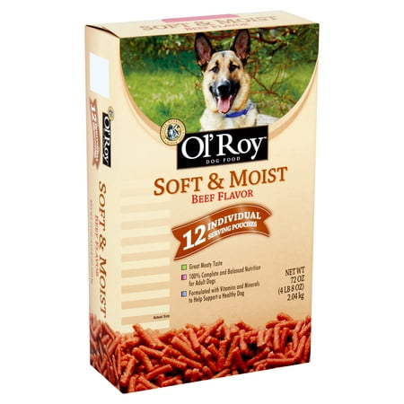 (4 Pack) Ol' Roy Soft & Moist Beef Flavor Wet Dog Food, 72
