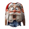thumbnail image 6 of Nekdswn Kids Christmas Sweatshirt Ugly Xmas Santa Graphic Hooded Pullover Drop Shoulder Long Sleeve Top Warm Fleece Lined Winter Holiday, 6 of 9
