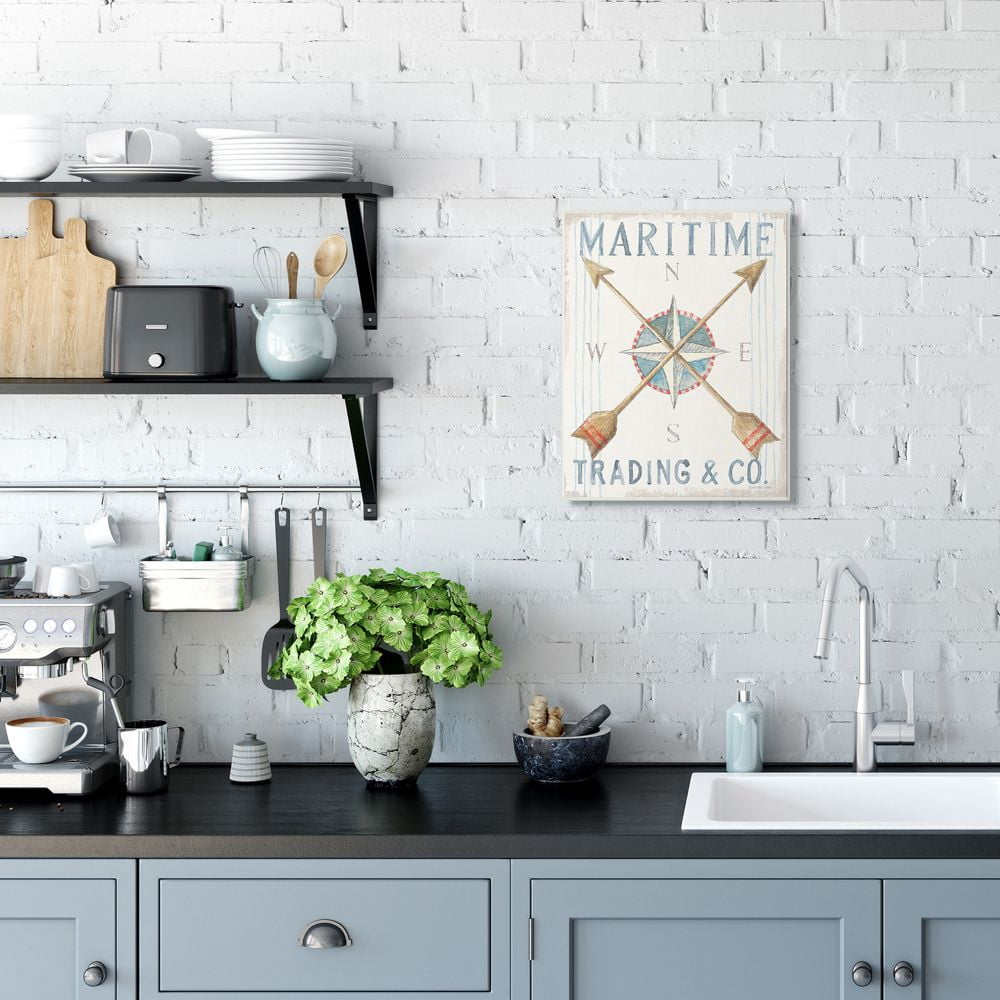 Stupell Industries Crossed Arrow Nautical Compass Pastel Watercolor Unframed Art Print Wall Art, 13x19, by Danhui Nai