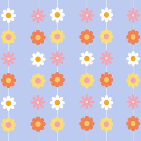 Jinswick 6-Piece Daisy Banner Set Bohemian Daisy Paper Flower Wreath Hippie Party Banner Decor Colorful Floral Banner Perfect for 60s & 70s Themed Parties Birthday Nursery Home Decor
