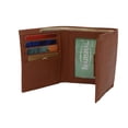 thumbnail image 4 of MARSHAL Genuine Leather Kids Slim Compact ID and Coin Pocket Trifold Boys Wallet Black Tan, 4 of 8