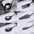 thumbnail image 2 of 6-Piece Serving Flatware Silverware Set, Utensil Set,Include Cake Server, Slotted Spoon Black, 2 of 3