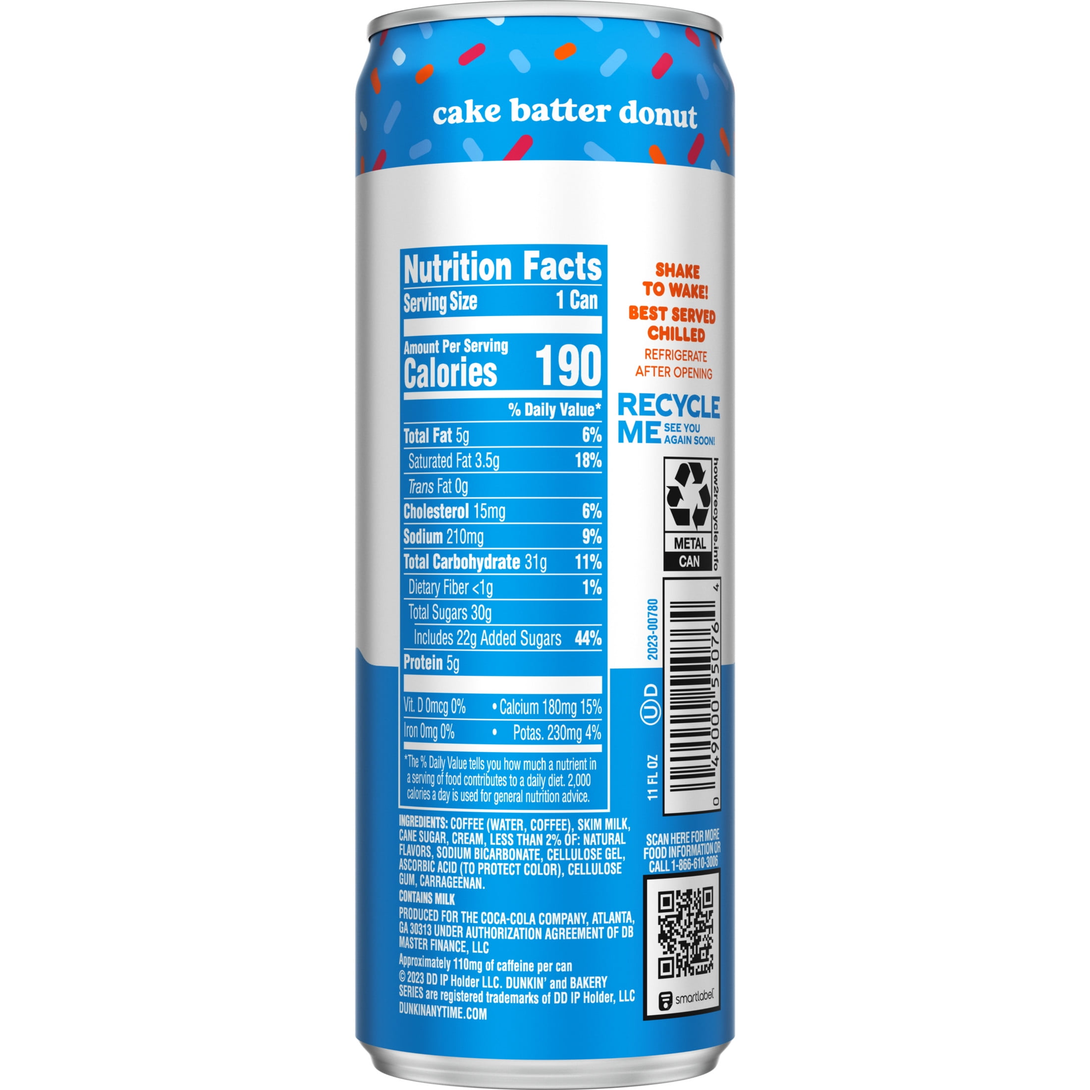 Dunkin' Cake Batter Donut Iced Coffee 11 fl oz