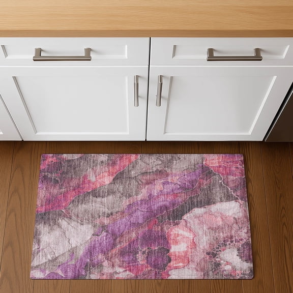 Addison Rugs Mayfield Premium Machine Washable Transitional Floral Blush Rectangle Rug, 1'8" x 2'6"