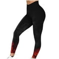 thumbnail image 3 of DDAPJ pyju Plus Size Leggings for Women High Waist Tummy Control Yoga Pants Novelty 3D Flame Print Casual Tights Buttery Soft Milk Silk Legging Red XXL, 3 of 6