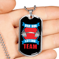 thumbnail image 2 of Dad Bod Lifting Team Dog Tag Stainless Steel or 18k Gold 24" Chain, 2 of 8