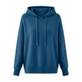 thumbnail image 4 of Women's Sweater Hoodie 2026 Fall Winter Casual Knit Solid Color Hooded Sweatshirt Pullover Top, 4 of 4