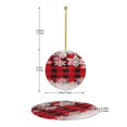 thumbnail image 4 of Adorno navideño colgante de nieve y cuadros escoceses para árbol de Navidad - Decoraciones colgantes de cerámica para fiestas - Ideas para regalar adornos navideños, 4 of 8