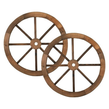 iTopRoad 24" Rustic Wooden Wagon Wheels Set Brown, Wall Decorations for Home