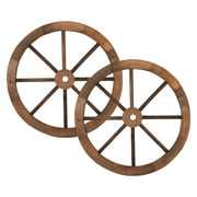 Ktaxon 24" Rustic Wooden Wagon Wheels Set Brown, Wall Decorations for Home
