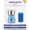 thumbnail image 3 of Multifunctional Grinder 200w 14500rpm Bean Mill Ultra Fine Coffee Machine, 300ml Portable Electric Grain Grinder, Stainless Steel, for Drying Materials, Spices, Herbs, Coffee, Blue, 3 of 5