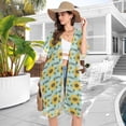thumbnail image 4 of Beach Vacation Clothes Kimono Cardigan Loose Swimsuit Cover Up for Women Summer Sunflower M, 4 of 6