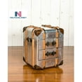 thumbnail image 4 of NauticalMart aviator luggage trunk side table, soft close drawers for home decor, 4 of 4
