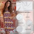 thumbnail image 6 of Yuyamidu Women's Nightgown Short Sleeve Sleepwear Comfy Sleepshirts Button Down Knee-Length House Coat Ethnic Aztec Tribal Style, 6 of 7