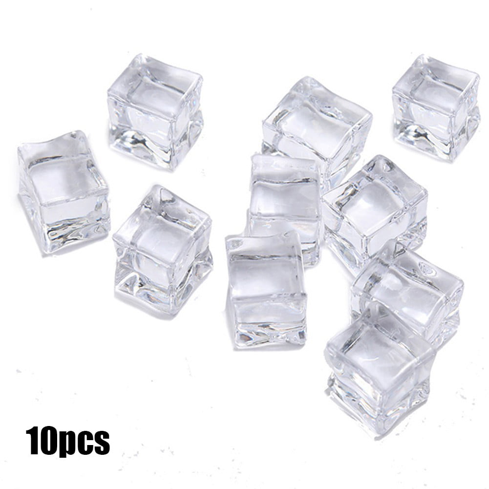 10PCS/Pack Fake Artificial Acrylic Ice Cubes Crystal Clear 2/2.5/3cm Square LD 