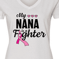 thumbnail image 4 of Inktastic Breast Cancer Awareness My Nana is a Fighter Women's V-Neck T-Shirt, 4 of 5