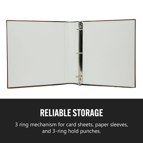 leather index card binder LYNX Faux-Leather Trading Card Binder Red