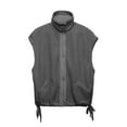 thumbnail image 5 of Women's Short Sleeve Vest Jacket Zip Up Stand Collar Lightweight Utility Coat Casual Outdoor Travel Outerwear, 5 of 5