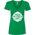 thumbnail image 3 of Inktastic Proud Firefighter Aunt Wht Women's V-Neck T-Shirt, 3 of 5