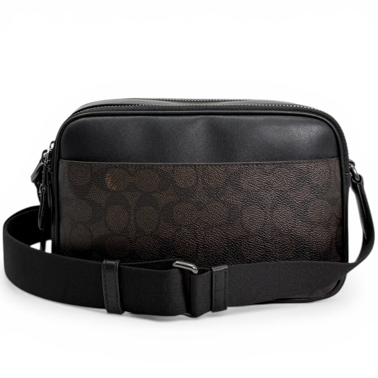 Coach, Men's Graham Crossbody Bag, Signature Canvas, Brown Coach, Men's Graham Crossbody Bag, Signature Canvas, Brown