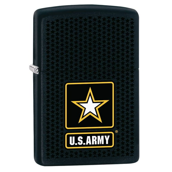 Zippo Lighter - Personalized Custom Message Engraved on Backside for U.S. Army USA Military Black Matte #Z5106