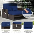 thumbnail image 3 of Pemberly Row Contemporary Patio Rattan Daybed Lounge in Navy, 3 of 8