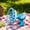 Blue, variant on 2-in-1 Foam Within Foam Bubble Gun for Kids, Automatic Handheld Blower Machine, Cute Wing Shape, Includes 230ml Bubble Solution, 7.48x7.09x6.69 inch