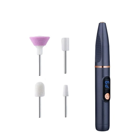 Nail Drill Electric Nail File Kit Rechargeable Efile Set Electric Nail Drill File Kit Nail Machine Kit Manicure Pedicure Tools Polishing Set for Salon Home - Black