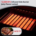 thumbnail image 3 of Brand-Man Grills 6-Burner Propane Gas Grill with Infrared Side Burner, Porcelain-Enameled Cast Iron Grate & Griddle, Outdoor Backyard BBQ Grill, 3 of 8