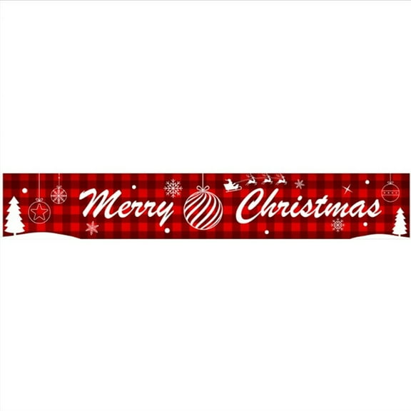Large Merry Christmas Banner - Festive Santa & Reindeer Decoration For Outdoor