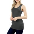 thumbnail image 2 of Womens Solid Basic Cotton Racerback Tank Top, 2 of 5