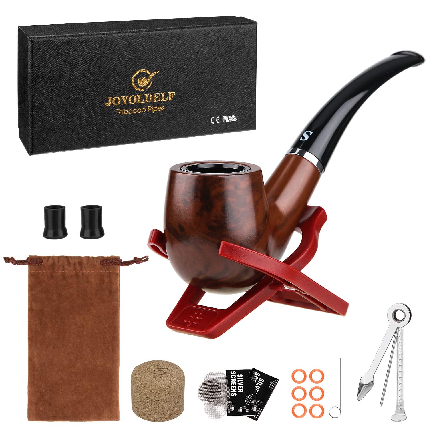 Buy Joyoldelf Tobacco Smoking Pipe with Foldable Pipe Stand Holder