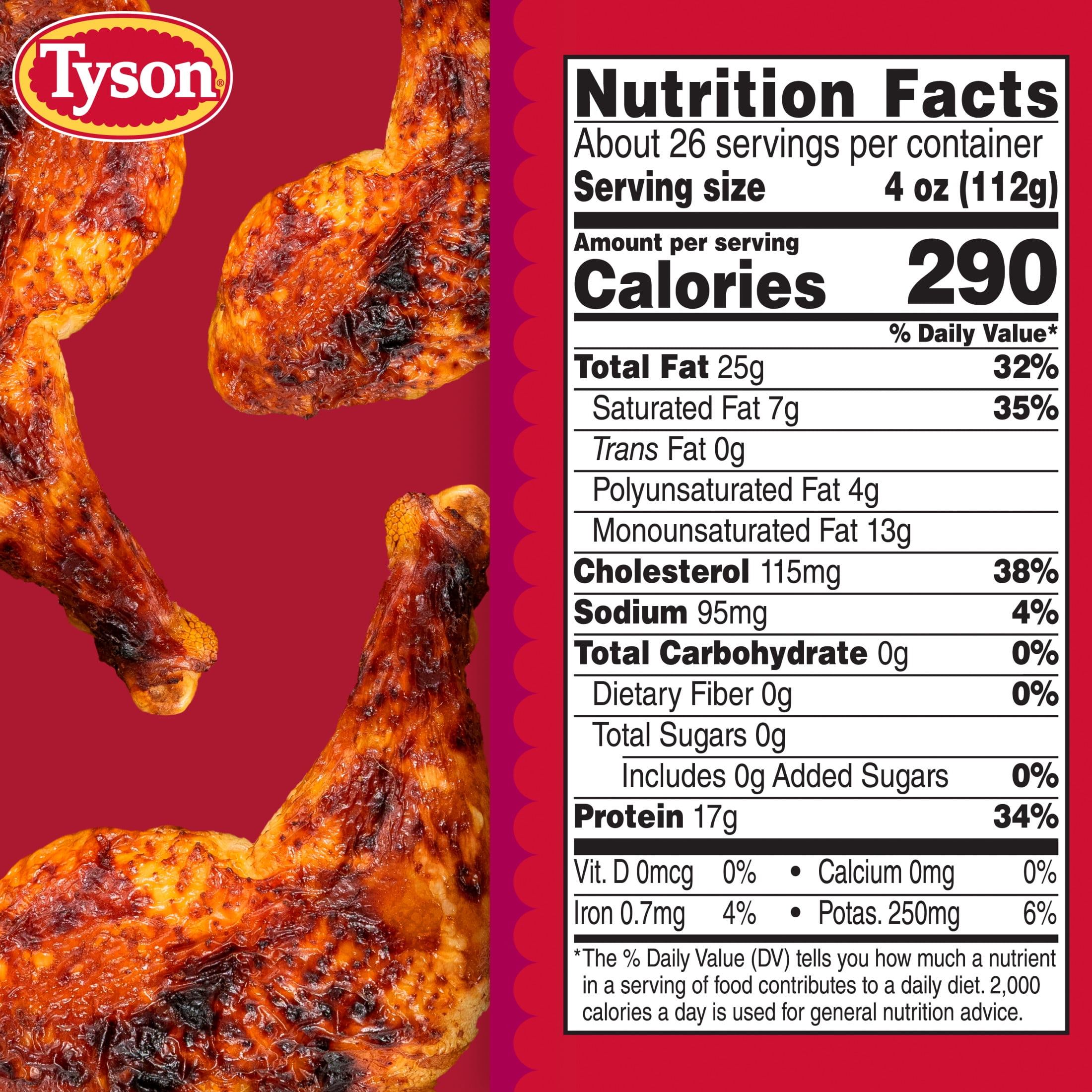 Tyson Fresh Chicken Leg Quarters, 10 lb