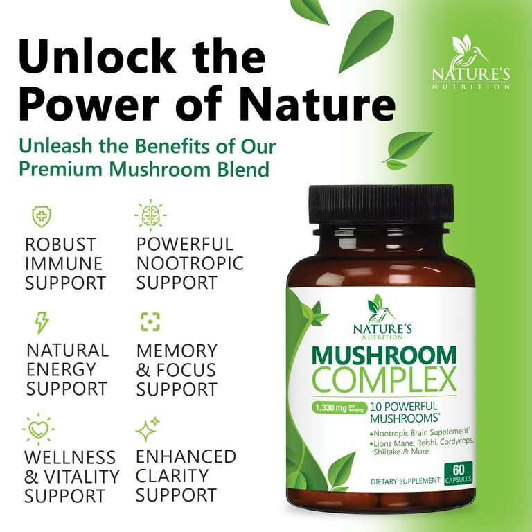 Dual Mushroom Extracts - Lion's Mane, Turkey Tail, Cordyceps, Reishi, Maitake - Midway Mushrooms