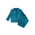 thumbnail image 3 of SAYOO Camisón de 2 piezas para mujeres, camisa de cuello de solapa de manga larga de color sólido + pantalones SAYOO  moda, 3 of 9