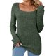 thumbnail image 2 of Puntoco Blusa regular sólida de manga larga con cuello cuadrado sexy de invierno para mujer Puntoco Puntoco-562, 2 of 5