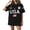 Black, variant on Womens Oversized Boyfriend Tee Shirts Short Sleeve Trendy Crew Neck Loose Workout Tee Casual Summer Tops