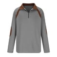 thumbnail image 5 of lkfuzj Fashion Men Winter Zipper Casual Tops Long Sleeve V-Neck Sweatshirt Gray, 5 of 5